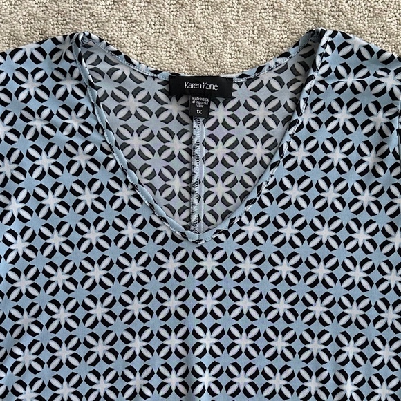 Lot of 2 Karen Kane Print Stretch Tops/Blouses Size 1X Office Fall Lightweight - Picture 11 of 16